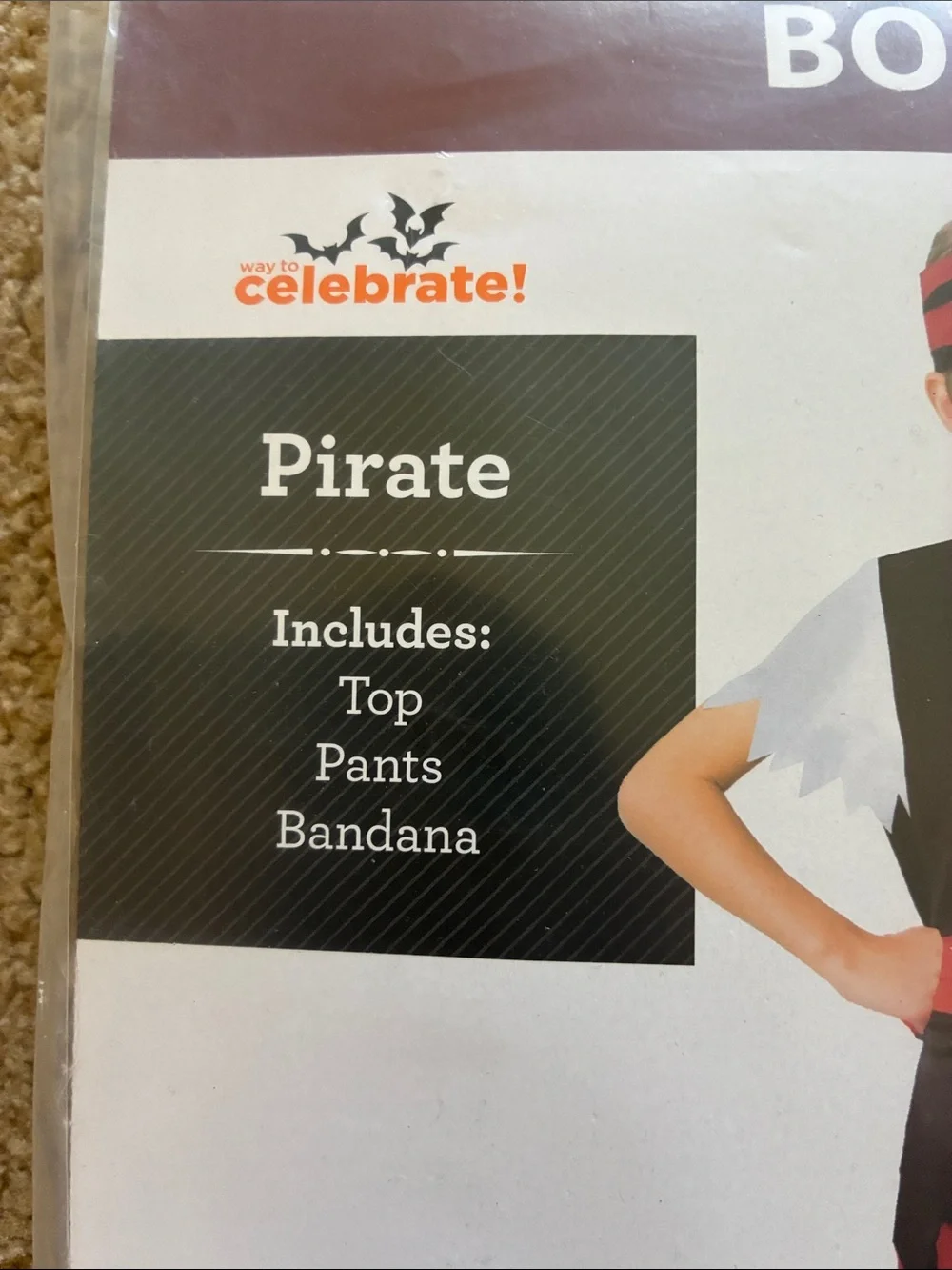 Way To Celebrate Boys Pirate Costume - Various Sizes